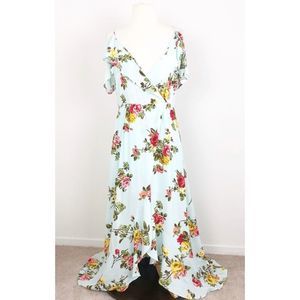 Onetheland Cold Shoulder Floral Maxi Dress Size L